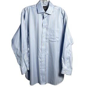 Jos A. Bank 100% Cotton Signature Collection Baby Blue Dress Shirt 15 1/2-33